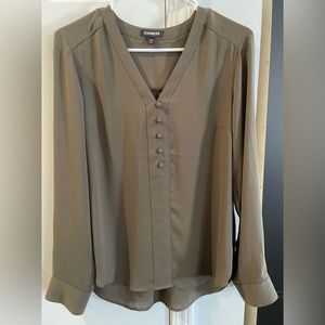 Express Forest Green Blouse Size Medium